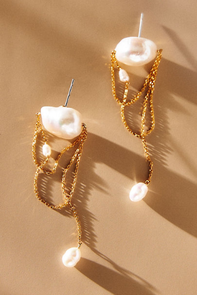 View larger image of Baroque Pearl Mismatched Drop Earrings
