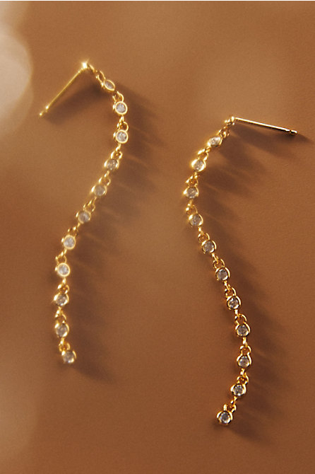  Gold Crystal Drop Earrings