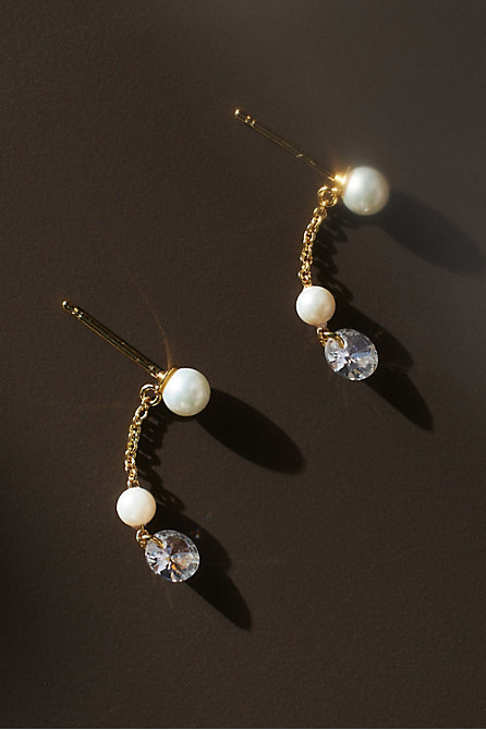 Pearl & Rhinestone Earrings 