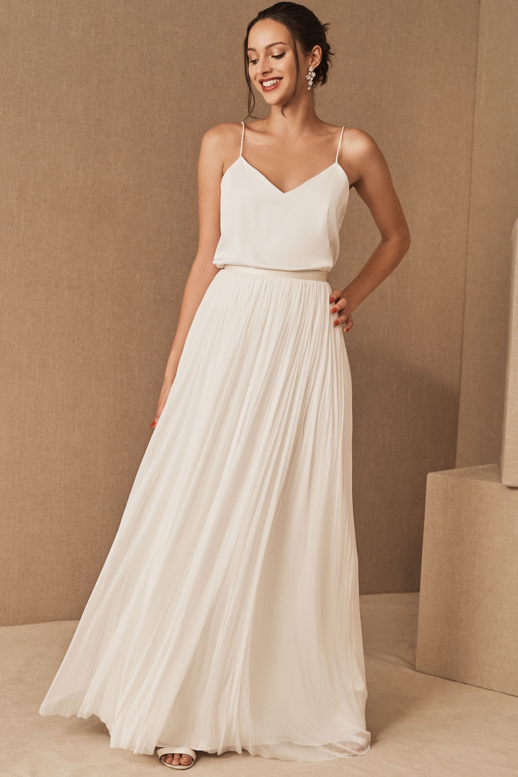 wedding dress with wrap around skirt