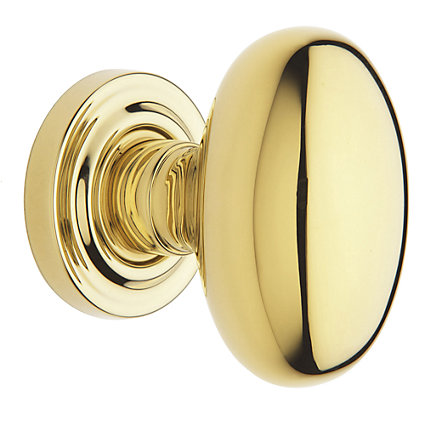 Baldwin 5077.MR Pair of Bethpage Estate Door Knobs Without Rosettes Satin Brass and Black