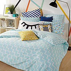 image of Scribble Zig-Zag Reversible Duvet Cover Set