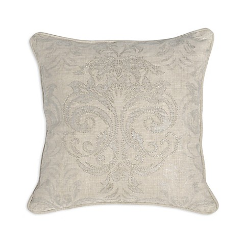 Villa Home Parish Square Throw Pillow in Pearl - Bed Bath & Beyond