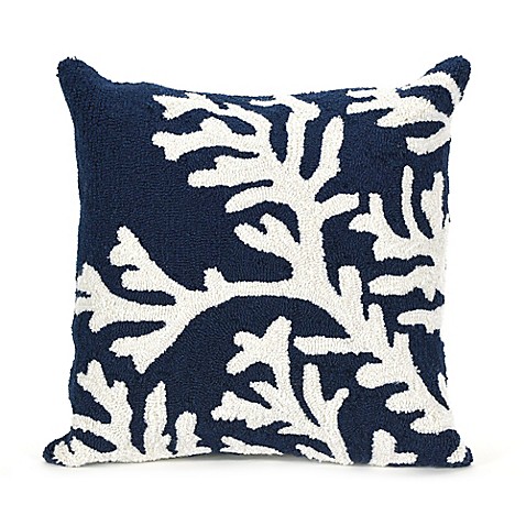 Buy Liora Manne Coral Indoor/Outdoor Throw Pillow in Navy from Bed Bath & Beyond