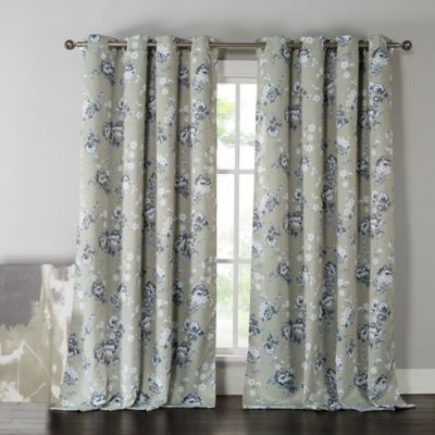 Kensie Nelliebee 84Inch Thermal RoomDarkening Grommet Top Window Curtain Panel Pair in Grey 