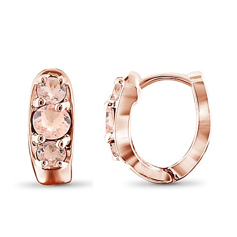 morganite huggie 10k