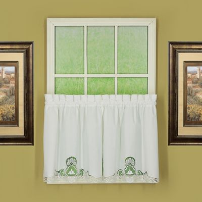 Buy Annabelle 36Inch Kitchen Window Curtain Tier Pair in White from Bed Bath  Beyond