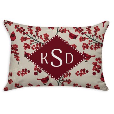 Cardinal Pattern Poplin Oblong Throw Pillow in Red - Bed Bath & Beyond