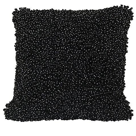 Micro Boucle 20-Inch Square Throw Pillow in Black - Bed Bath & Beyond