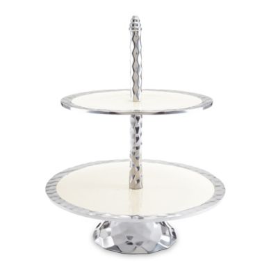 Buy Julia Knight® Diamond 2-Tier Server in Snow from  Bed Bath & Beyond