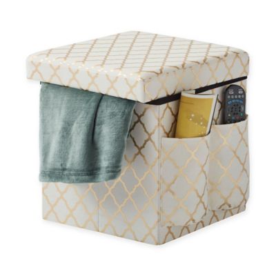 Sit & Store Folding Storage Ottoman in Gold - Bed Bath & Beyond