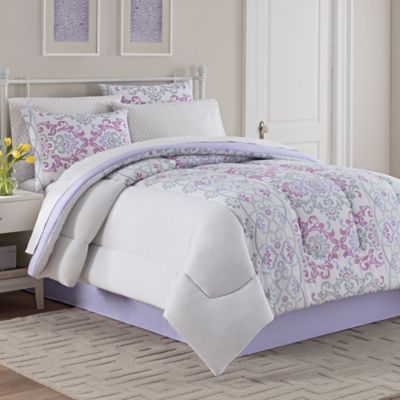 Katrina Comforter Set in Grey/Lavender - Bed Bath & Beyond