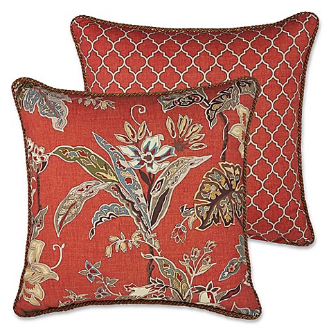 Rose Tree Durelme 18-Inch Square Throw Pillow in Red - Bed Bath & Beyond