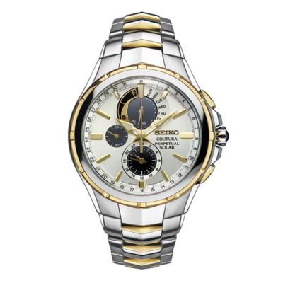 Seiko Coutura Men's 44mm Chronograph Solar Watch in Two-Tone Stainless ...