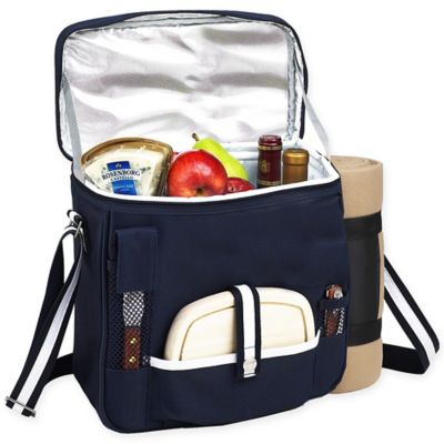 Picnic at Ascot Wine and Cheese Picnic Basket/Cooler with Blanket - Bed