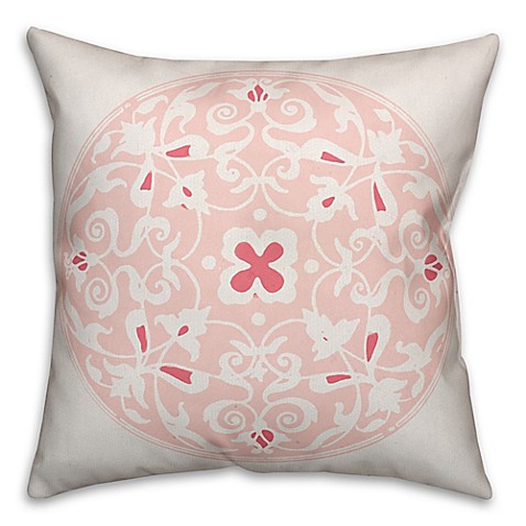 Buy Designs Direct Moroccan Circle Square Throw Pillow in Coral from Bed Bath & Beyond