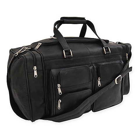 Piel® Leather 20-Inch Duffle Bag with Pockets - Bed Bath & Beyond