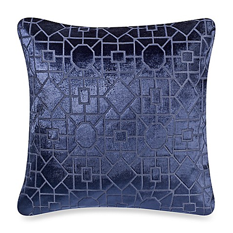 Make-Your-Own-Pillow Alex Velvet Square Throw Pillow Cover in Navy - Bed Bath & Beyond