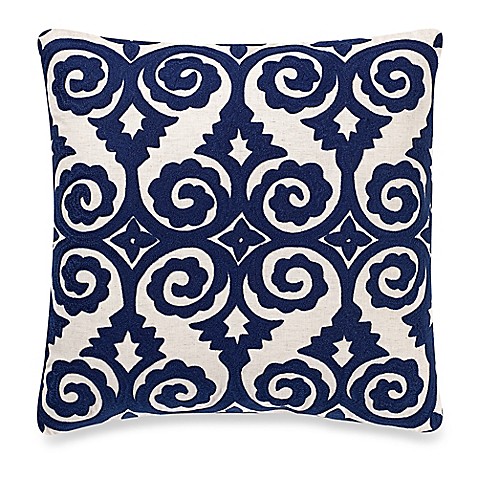 Make-Your-Own-Pillow Franz Square Throw Pillow Cover in Navy - Bed Bath & Beyond