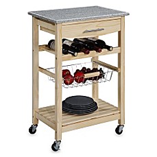 image of Granite Rolling Kitchen Cart in Natural