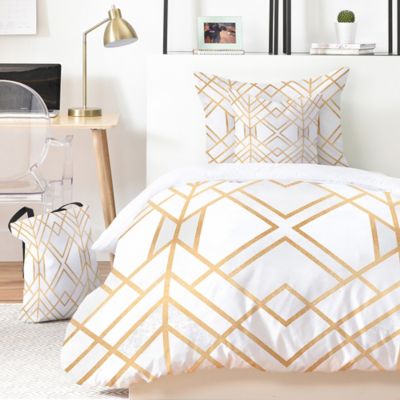 Deny Designs Elisabeth Fredriksson Golden Geo Duvet Cover ...