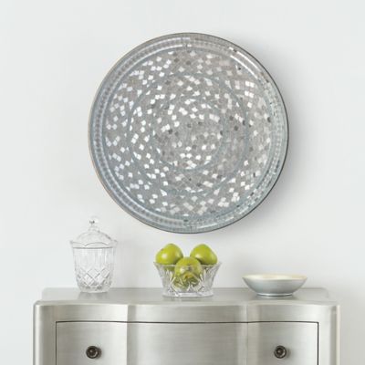 Mosaic 24-Inch Disc Wall Art in Silver - Bed Bath & Beyond
