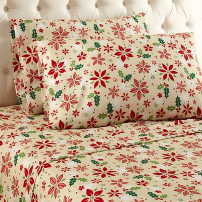 micro flannel poinsettia sheet se