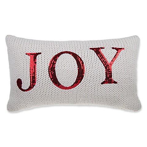 Joy Knit Oblong Throw Pillow in Ivory - Bed Bath & Beyond