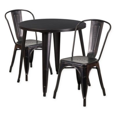 chairs bistro table inch metal stackable furniture flash piece round tables gold bedbathandbeyond