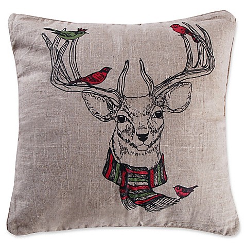 Levtex Home Avery Deer Square Throw Pillow in Natural - Bed Bath & Beyond