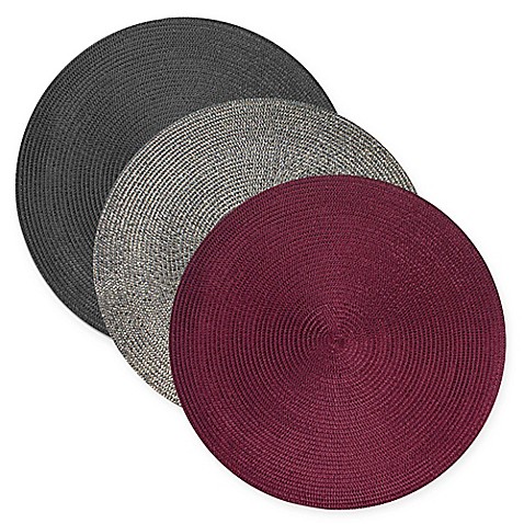 placemats round imports woven metallic placemat bedbathandbeyond