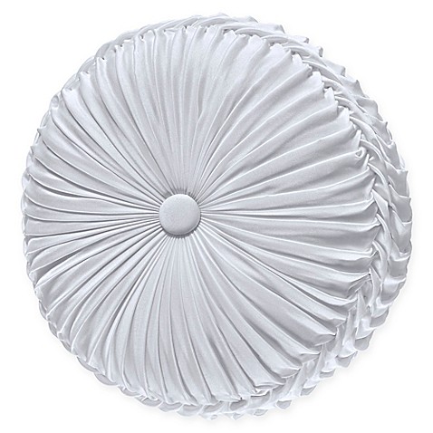Buy J. Queen New York Carmella Tufted Round Throw Pillow in White from Bed Bath & Beyond