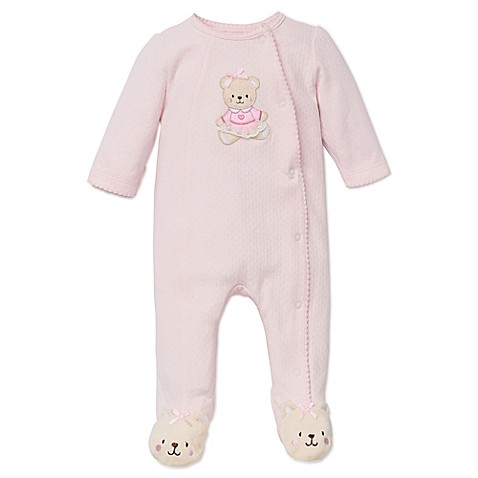 Little Me® Preemie Sweet Bear Footie in Pink - buybuy BABY