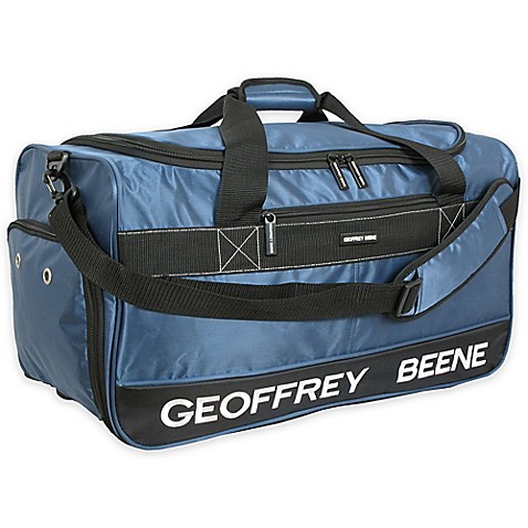 Geoffrey Beene Embroidered Duffle Bag in Blue - Bed Bath & Beyond
