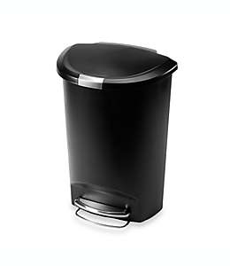 Bote de basura de plástico Simplehuman® semicircular con pedal, 50 L color negro