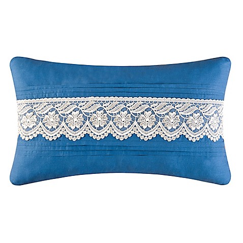 Wedgewood Lace Oblong Throw Pillow in Blue - Bed Bath & Beyond