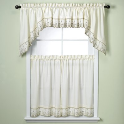 Abby Kitchen Window Curtain Tiers - Sage - Bed Bath & Beyond