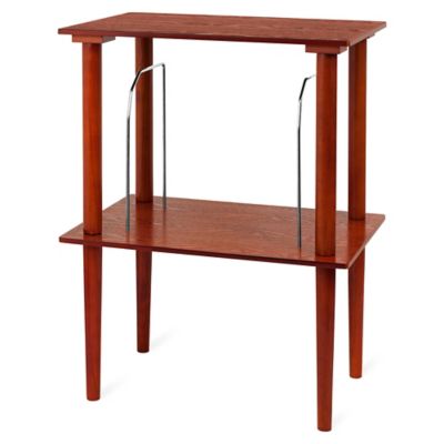 victrola wooden stand with record holde