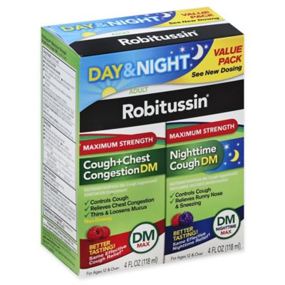 Robitussin® 2-Pack Adult Maximum Strength DM Day and Night Pack - Bed ...