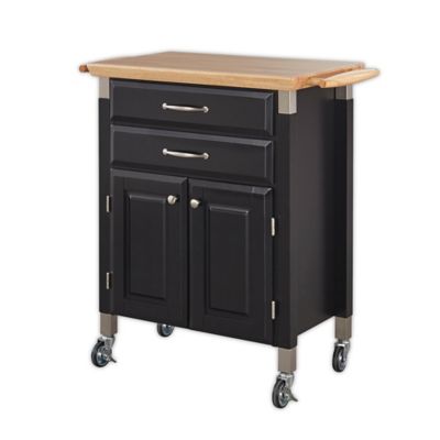 Home Styles Dolly Madison Liberty Wood Top Kitchen Cart in Black - Bed ...