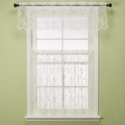 Petite Fleur Ivory Window Tiers - Bed Bath & Beyond