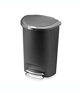 Bote de basura de plástico Simplehuman® semicircular con pedal, 50 L color gris