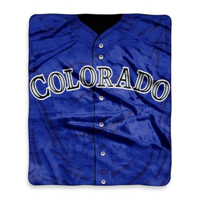 MLB Colorado Rockies Jersey Raschel Throw Blanket - Bed ...