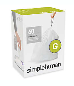 Bolsas ajustables de plástico para basura código G simplehuman® de 30 L, Paquete de 60