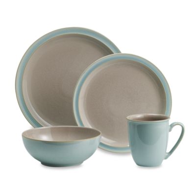 Denby Duets Dinnerware In Taupe/Blue - Bed Bath & Beyond