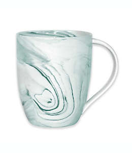 Taza de porcelana Artisanal Kitchcolor Supply® Coupe Marbleized color verde azulado