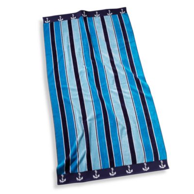 Beach Towels - Bed Bath & Beyond  image of Ocean Stripe Oversized Beach Towel