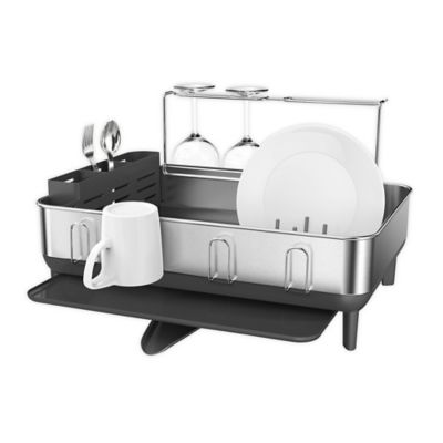 Escurridor para trastes de acero inoxidable simplehuman® Compact color gris