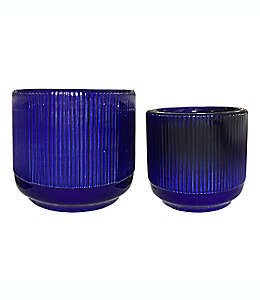 Maceta mediana de cerámica W Home™ circular color azul marino