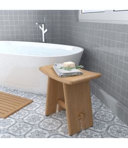 Banco para baño Haven™ de madera de teca color natural